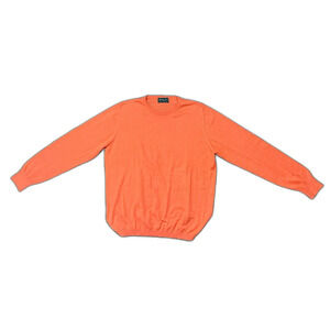 Battaglia Beverly Hills Orange Long Sleeve Crewneck Pullover Sweater Men's Sz 54